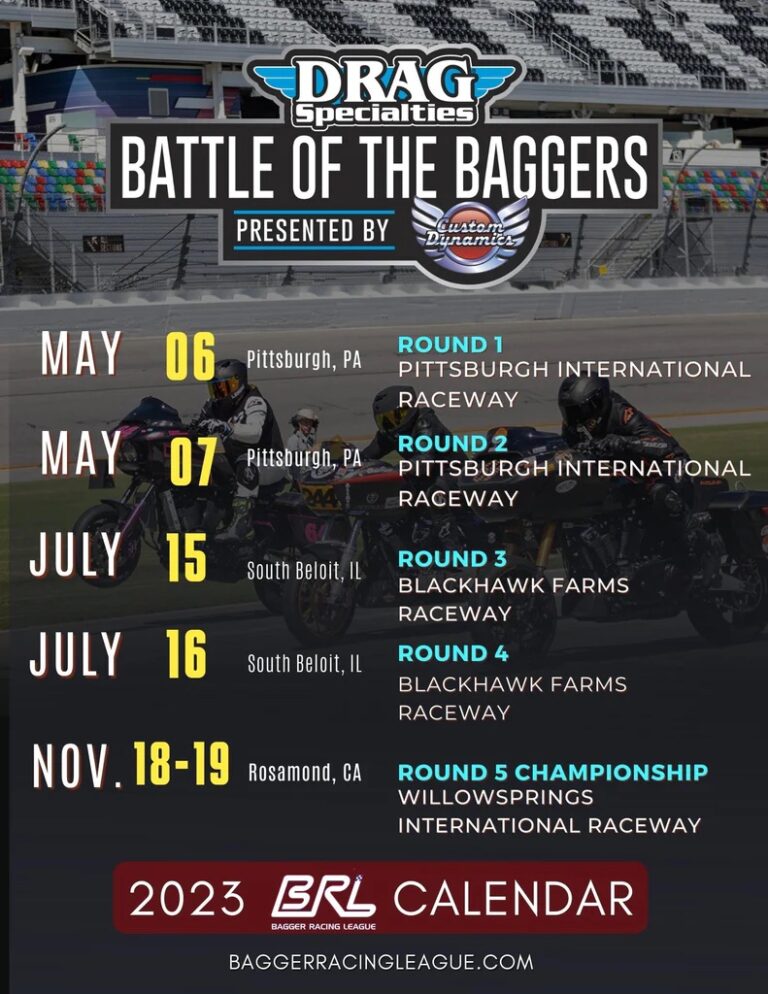 2023 Bagger Racing League Schedule